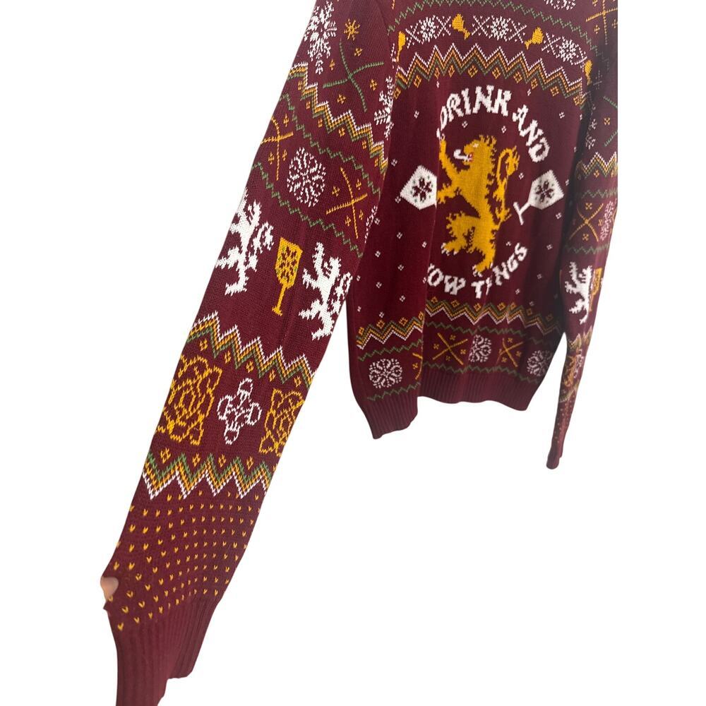 Game of Thrones Men's Dark Red Pullover Knit Fantasy Sweater Size Large Medieval - Picture 4 of 11